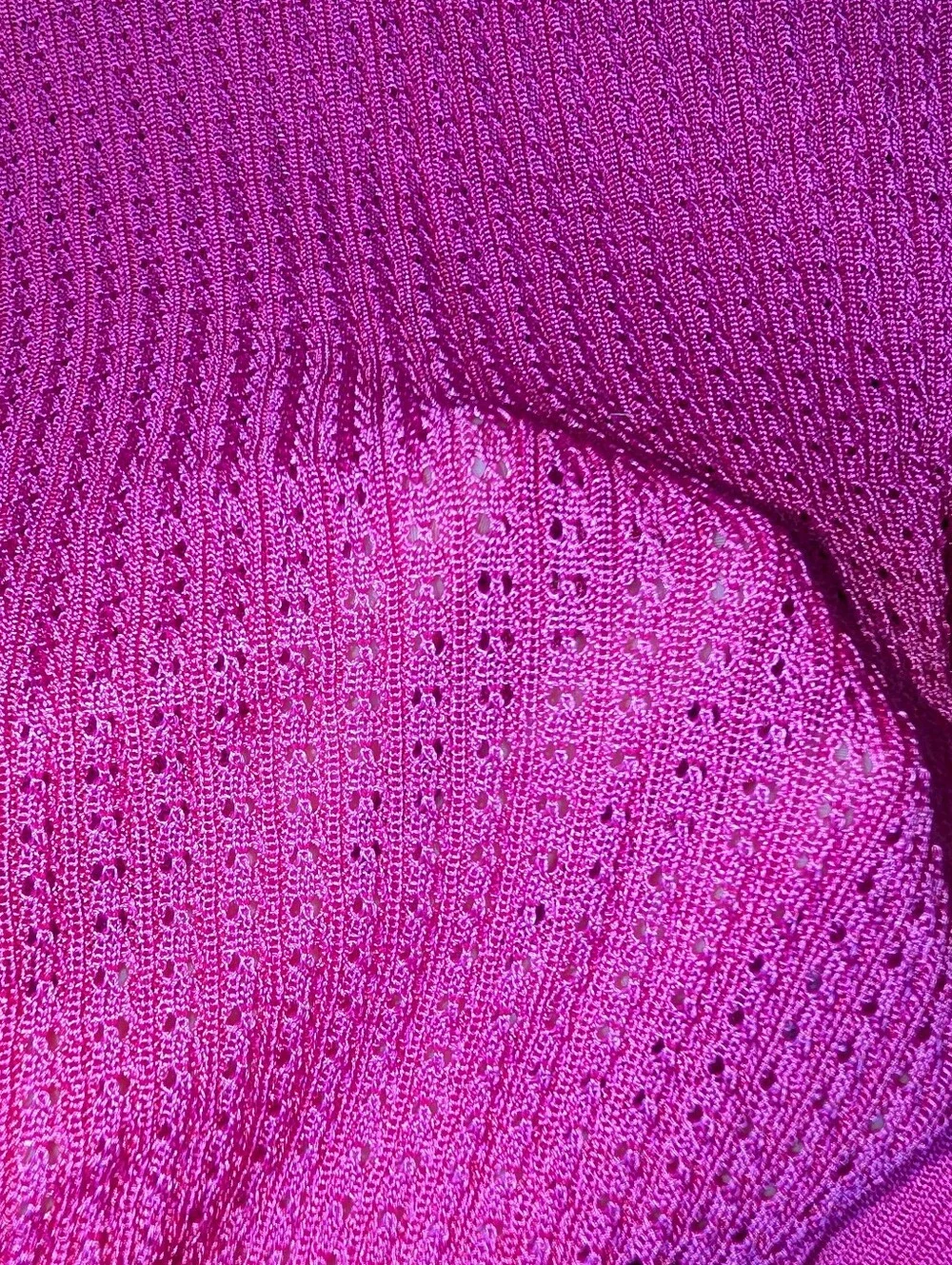 Free People Bright Pink Knit Crewneck Sweater